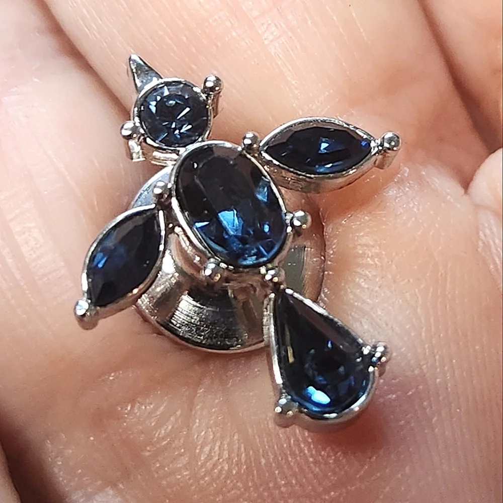 Sapphire Swarovski Crystal Angel Lapel Pin/Tie Tack